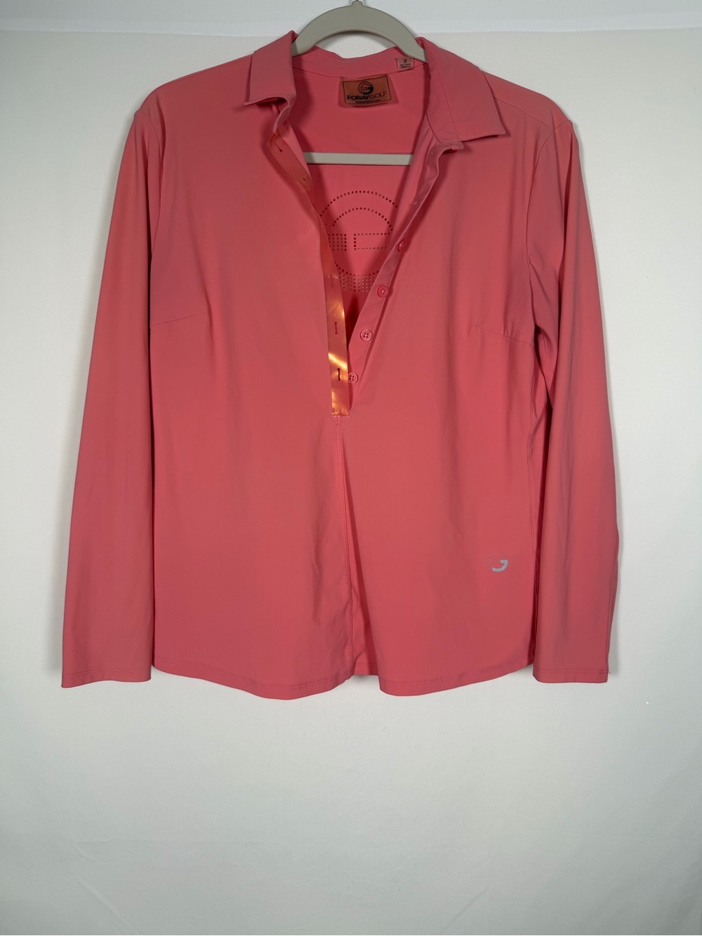 Foray Coral Long Sleeve Polo Top - Golf, Pickleball, Tennis Prep‎